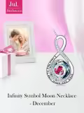 TOUPOP Sterling Silver Birthstone Moon And Star Pendant Necklace I Love You To The Moon And Back-0-4