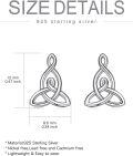 wholesale 925 Sterling Silver Celtic Triquetra Trinity Knot Stud Earrings - Irish  for Women-0-2
