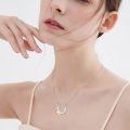 wholesale 925 Sterling Silver Horseshoe & Rose Gold Butterfly Pendant Necklace for Women Gifts for Her Valentines Day Jewelry-0-2