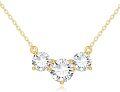 wholesale 14K Gold Chain with Round Cut Moissanites - Elegant  for Her (3 Stones)-0-0