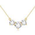 wholesale 14K Gold Chain with Round Cut Moissanites - Elegant  for Her (3 Stones)-0-0