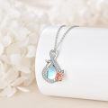wholesale 925 Sterling Silver Teardrop Moonstone Rose Flower Infinity Pendant Necklace for Women Girls Grandma Gift-0-1