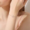 wholesale 925 Sterling Silver Heart Charm Bracelet Wholesale With Crystal Pendant And Rose Gold Accents-0-3