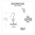 wholesale 925 Sterling Silver White Gold Plated Crossed Golf Club Cubic Zirconia Drop Earrings-0-3