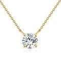 wholesale 14K Rose Gold Moissanite Round Cut Solitaire Pendant Necklace 0.5-2 ct 16+2 Chain-0-10