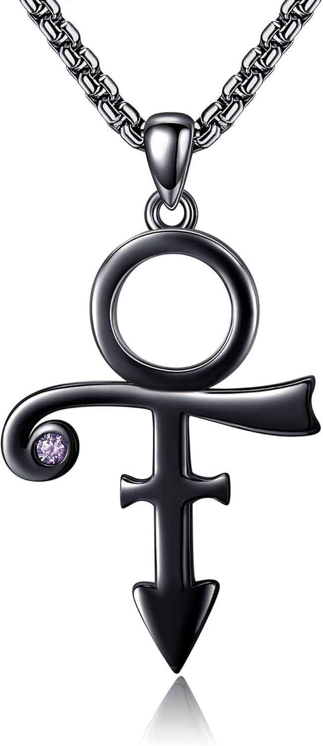 wholesale 925 Sterling Silver & Black Plated Ankh Pendant Necklace with Stainless Steel Chain for Men-0-0