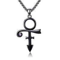 wholesale 925 Sterling Silver & Black Plated Ankh Pendant Necklace  for Men-Black