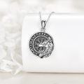 wholesale 925 Sterling Silver Wolf Head Pendant Necklace Norse Runes Viking Jewelry for Men Women Gifts-0-2