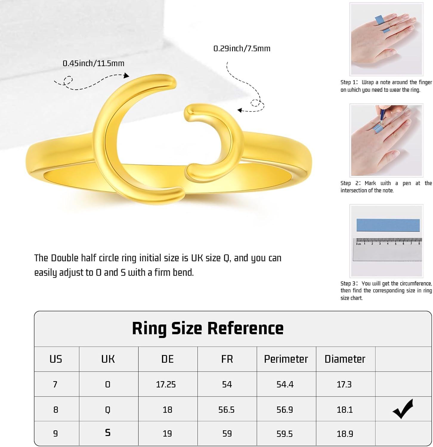 wholesale 925 Sterling Silver 18K Gold Plated Women s Simplicity Adjustable Engagement Wedding Ring Jewelry Gift-0-5