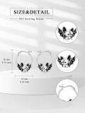 wholesale 925 Sterling Silver Black Enamel Bat Hoop Earrings for Women - Cute Animal  Set-0-1