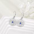 wholesale 925 Sterling Silver Blue Evil Eye Star of David Dangle Drop Leverback Earrings for Women Girls Gift Jewelry Accessories 3cm Long-0-1