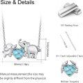 wholesale 925 Sterling Silver Heart-Shaped Love Elephants Pendant Necklaces for Women Girls Gifts Jewelry Sets-0-4