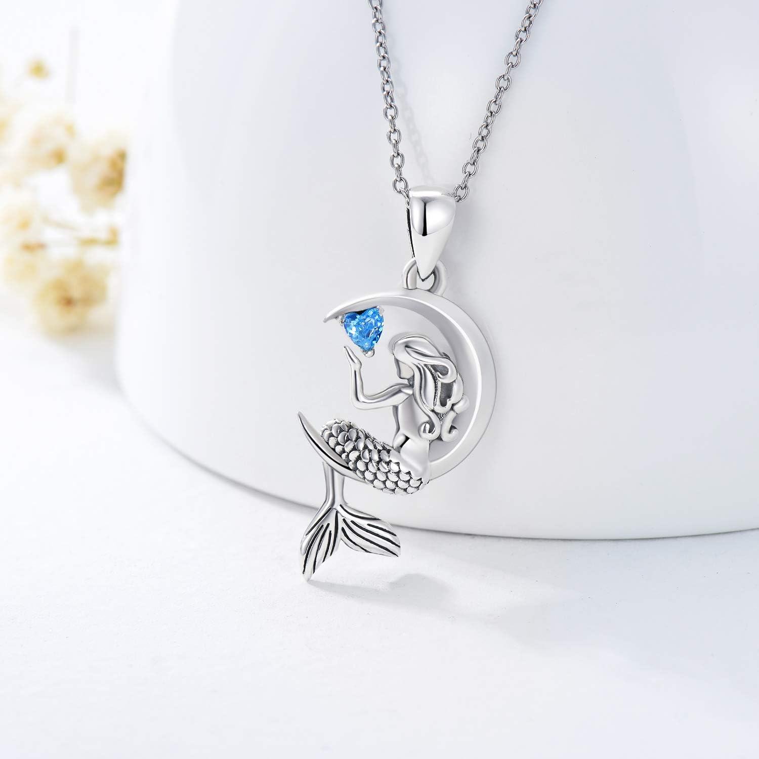 Sterling Silver Rose Pendant Necklace Jewelry Gift for Women Girls-0-4
