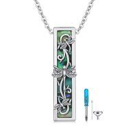 wholesale 925 Sterling Silver Abalone Shell Dragonfly Memorial Keepsake Urn Pendant Necklace for Ashes with Funnel and Fill Tool-Dragonfly