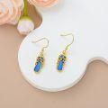 wholesale 925 Silver Blue Opal Flip Flop Dangle Earrings for Women-0-1