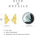 wholesale 925 Sterling Silver Angel Wing Stud Earrings Gold Plated 3D Wings Jewelry for Women Girls Gift Idea-0-4