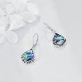 wholesale 925 Sterling Silver Abalone Shell Teardrop Filigree Drop Earrings for Women-0-3