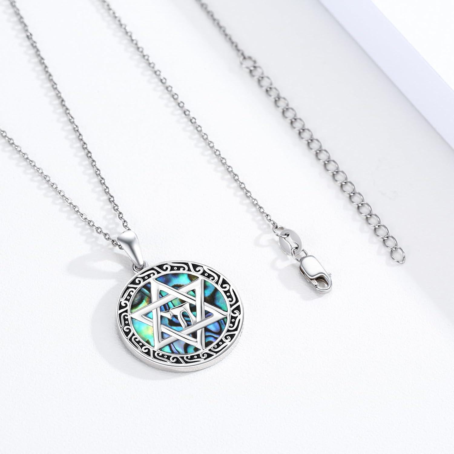 Sterling Silver Star of David Pendant Necklace Jewelry Gift-0-1