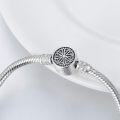 wholesale Sterling Silver & Daisy Flower Clasp Snake Chain Bracelet - 6.5/7.5/8.3in - Gift for Any Occasion-0-1