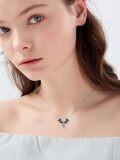 wholesale 925 Sterling Silver Gothic Bat Heart Pendant Necklace Halloween s for Women and Men-0-4