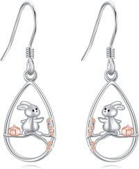 wholesale 925 Sterling Silver Teardrop Red Cardinal Bird Drop Earrings for Women Girls  4cm Long-rabbit