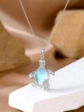 wholesale 925 Sterling Silver Turtle Moonstone Pendant Necklace Sea Life s for Her-0-3