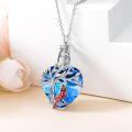 wholesale TOUPOP Cardinal Urn Necklace For Ashes 925 Sterling Silver Heart Blue Crystal Cremation Jewelry For Ashes Tree Of Life Memorial Pendant Keepsake Jewelry Gifts For Women -0-4