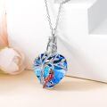 TOUPOP Sterling Silver Blue Crystal Cardinal Urn Necklace For Ashes Memorial Pendant-0-4