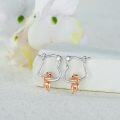 wholesale 925 Sterling Silver Rose Gold Sloth Charm Hoop Earrings for Women Girls Gift Idea-0-3