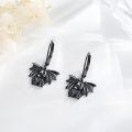 wholesale 925 Sterling Silver Bat Cat Earrings Wholesale Black Hook Design-0-1