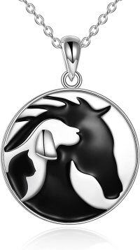 wholesale 925 Sterling Silver Yin Yang Horse Head Pendant Necklace for Women Girls s-horse dog cat