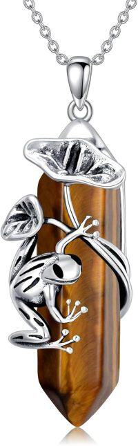wholesale  Sterling Silver Quartz Frog Pendant Necklace Gift for Women Mom -Nov-11