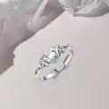 TOUPOP Sterling Silver Moissanite Celtic Knot Heart Personalized Ring-0-2