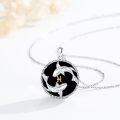 wholesale 925 Sterling Silver Pisces Zodiac Sign Fish Charm Necklace-0-3