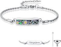wholesale Sterling Silver Abalone Shell Urn Bracelet for Ashes Women Men Pet Memorial-Sunflower-Sunflower-Customized