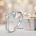 TOUPOP Sterling Silver D Color Vvs1 Moissanite Engagement Wedding Promise Rings-0-4