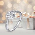 TOUPOP Sterling Silver D Color Vvs1 Moissanite Engagement Wedding Promise Rings-0-4