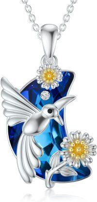 wholesale TOUPOP Hummingbird Jewelry Hummingbird Urn Necklace For Ashes Violet Flower Jewelry For Ashes Sterling Silver Pendant With Heart Crystal Cremation Wfunnel Filler Keepsake Memory For Women Girls, -undefined