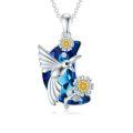 TOUPOP Sterling Silver Heart Crystal Hummingbird Urn Necklace For Ashes-0-0