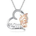 wholesale 925 Sterling Silver Mom Butterfly Necklace-0-0