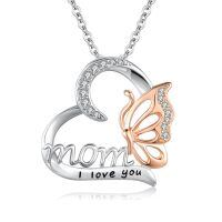 wholesale 925 Sterling Silver Mom Butterfly Necklace-Mothers Day Necklace-Butterfly