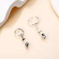 wholesale 925 Sterling Silver Gothic Sword & Skull Dangle Hoop Earrings - Halloween Gift Ideas for Her-0-2