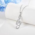 wholesale 925 Sterling Silver Treble Clef Cubic Zirconia Pendant Necklace-0-3
