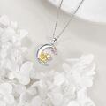 wholesale 925 Sterling Silver Squirrel on Crescent Moon Pendant Necklace with Stars and Stones for Women-0-4