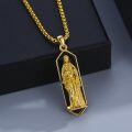 wholesale 925 Sterling Silver Virgin Mary Pendant with Black Onyx Stone Chain Necklace-0-1