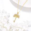 wholesale 925 Sterling Silver Tree of Life Pendant Necklaces with Cubic Zirconia and Gold Plated Chain for Women  45cm Length-0-4
