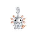 wholesale 925 Sterling Silver Rose Gold Plated Axolotl Pink Heart Zirconia Dangle Charm For Bracelet-0-27