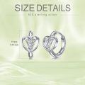 wholesale 925 Sterling Silver Heart Celtic Knot Huggie Hoop Earrings Triquetra  for Women-0-3
