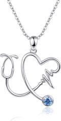 wholesale 925 Sterling Silver Heartbeat Stethoscope Nurse Necklace for Women New Future Registered Nurse Gifts-0-0