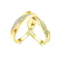 TOUPOP Sterling Silver Moissanite Couple Rings Set Anniversary Wedding Band-0-2